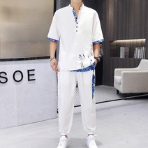 여름빅사이즈옷 한벌 남자 2022 의류 캐쥬얼 차이나 불계 트렌드 여름옷 반팔
