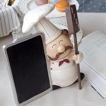 음식점 빵집 메모칠판 스마일 쉐프인형 가게 요리사인형 선반장식