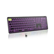 seenda 백릿 블루투스 키보드 (USB + 듀얼 BT) Multi-Device 충전식 무선 Compatible 윈도우 노트북 랩탑 맥북 프로/에어 아이패드 태블릿 - 블랙