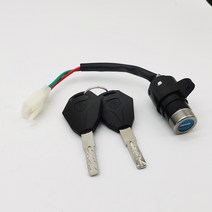 [KangRong]오토바이잠금장치 전동카 삼륜차 부속품 전기도어잠금장치 전원키 빅자물쇠 자물쇠작은 자물쇠헤드 AB열쇠 스위치 통용, T07-작은헤드 타입(2선포함 소켓)곡조 열쇠