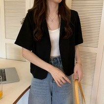 여성 숏 자켓 봄 여름 반팔 5부 키작녀 얇은 캐주얼 오버핏 시원한 여자 정장 봄자켓 여름자켓 상의 의류 정장자켓 summer jacket women JX0606