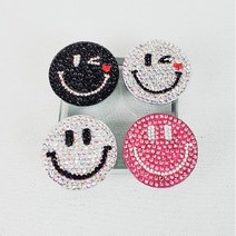 블링블링 Bling-Bling 유니크 스마일 큐빅 볼마커, 블랙윙크