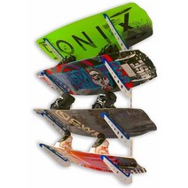 StoreYourBoard 조정 웨이크보드 스토리지 랙 보드 4 벽걸이 디스플레이, 하얀색