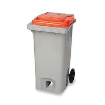 업소용 음식물 쓰레기통 120L 아파트 짬통, 노랑색, 페달형, 녹색