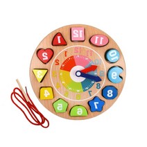 크리스마스 27개월 시계놀이 실꿰기 원목 시계블록 아기교구 교육완구 돌봄
