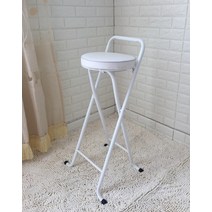 1인용 보조의자 접이식 높은 카운터 계산대 캐셔 의자 주방 식탁 편의점 마트 홈바의자, 도톰패드 화이트좌고75CM + 1