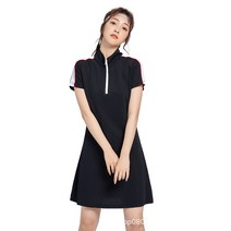 Tamina 여성골프웨어 터틀넥 반팔 스포츠 여성 슬립 슬림 캐주얼 피트니스 원피스