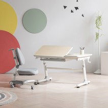 위드그로우 스마트 2.0 높이각도조절 책상+지니의자 Y402S SET, 책상메이플+의자그린+의자커버레드