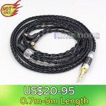 LN006591 3.5mm 2.5mm XLR 4.4mm 8 코어 실버 도금 OCC 이어폰 케이블 에티모틱 ER4SR ER4XR ER3XR ER3SE ER2XR ER2SE 용, [06] 6.5mm  plug, [01] 0.7m