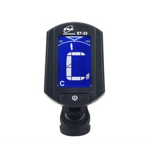어쿠스틱 기타 튜너 Chromatic ENO ET-33 클립 온 디지털 LCD Bass 바이올린 우쿨렐레 (Black)