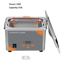 초음파 세척기 렌즈 타이머 시계 슬리버 업소용 안경, 35W 0.8L 110V_CHINA | EU