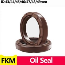 FKM 프레임 워크 오일 시일 TC 불소 고무 가스켓 링 커버 베어링 샤프트 용 스프링이 이중 립 ID * OD THK 43/44/45/46-49mm, 47x90x10(1pcs)