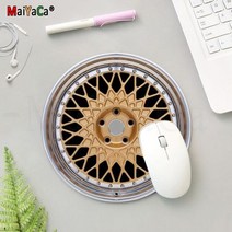 레이싱휠 게임 장비 거치대 VR 핸들 모션 Maiyaca 자신의 매트 멋진 자동차 바퀴 사용자 정의 노트북 라운드 마우스 패드 게임용 패드 러그 PC, 22x22cm 5