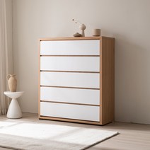 뉴빅와이드 서랍장 1200 5단, 내추럴