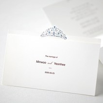 종이청첩장 바른손카드 모던 티아라(50장부터~), 150장(장 당 840원)