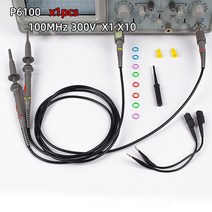 2pcs P6500 오실로스코프 프로브 DC-500MHz 스코프 클립 100MHz X10 액세서리 osciloscopio Sonde, 03 P6100 1pcs