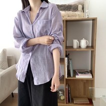 디어썸띵 베이직 린넨 거즈 셔츠남방
