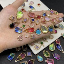 악세서리 DIY 부자재 무작위 혼합 14k 색상 보존 전기 키링 목걸이 열쇠고리 제작