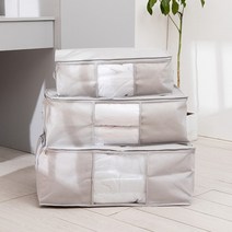 이불정리함 보관 부직포 투명창 방수 방진 백 이불 부직포 방법 수납 팩 정리함 옷장 보관, 특대형