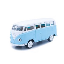 132 Scale Bus Model Alloy Car Open Door Diecast Metal Kids Toy Vehicles Sports Racing Replica Decor, [05] 하늘색