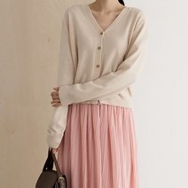 [바보사랑] 여성 봄 여름 데일리 파인울 캐시미어 가디건