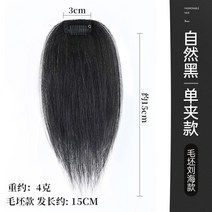 포니테일 앞머리가발 정수리 여성 모자 가발 망 남성 M자 헤어라인 앞머리 조각 원피스 이마, 없음, 15. 헤어라인 블랙 블랭크 모델 약 15cm