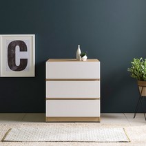 [인터데코] 3단서랍장 미니서랍장 P0000EPK, 색상:투톤