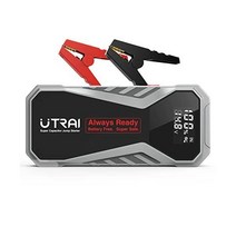 UTRAI Jstar X1 휴대용 점프 스타터 12V 슈퍼 커패시터 500F 배터리 없는 세이프 자동차 부스터 8.0L 가스 7.5L 디젤 엔진 대형 LCD 화면 3분 급속 충전, Gray