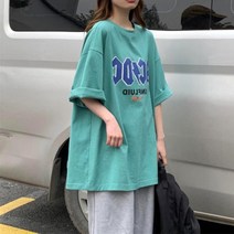 KORELAN 초불 반팔 티셔츠 여하 원숙 bf 나른한 바람 반팔 티셔츠 헐렁하다