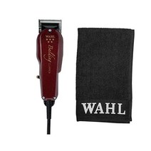 WAHL 왈 Professional 클리퍼 바리깡 프로페셔널 5성 대머리 블랙 및 실버 이발사 타월 번들