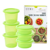 꼬망뜨 그린앤그린 항균 밀폐용기 신선보관 그린박스 6P 세트, 350ml 3개 + 700ml 3개