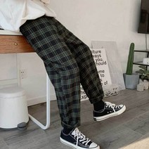 무료배송체크 배기 팬츠 밴딩 캐주얼 남자 점프수트 반바지 몸빼바지 카고바지 학생 흰색슬랙스 면바지 멜빵바지
