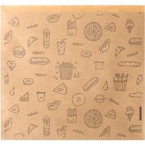 손으로 잡는 케이크 종이 가방 고기 클립 송아지 가죽 기름 방지 식품 등급 가방 가정용 팬케이크 포장 가방 샌드위치 포장지, 내유성 종이봉투100개입, 20x21cm