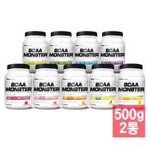 BUP BCAA몬스터 500g 2통 소다맛/파인애플/레몬/포도/복숭아/사과/오렌지/체리/망고 아미노산 헬스보충제 BCAA, 파인애플, 체리