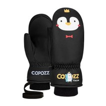 COPOZZ어린이 스키 장갑 3M 겨울용 따뜻한 손가락 장갑 귀여운 만화 디자인 초경량 스노우보드 장갑 어린이용, Penguin+XXS