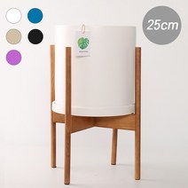 식물교감 우드스탠드(25cm)세라믹 도자기 인테리어화분, 매트블랙
