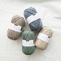 코나 실 65g / 왕초보 뜨개질용 패브릭얀 원단실 가방 러그 인형 소품 KONA, 305 멜란 청회색