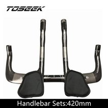 픽시드롭바 tt바 자전거tt핸들바 철인3종 TOSEEK-탄소 섬유 자전거 TT 핸들 바 에어로 철인 3 종 경기 타임 트라이얼 트라이 레스트 부품, [02] Sets 420mm