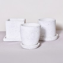 테라조화분 8-20cm 사각 원형 인테리어 홈가드닝, 2.테라조 소형 원형 B