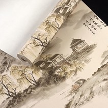 쇼핑을잇다 벽지 9.5m 중국 일본식 풍경 잉크 그림 벽지 침실 거실 연구실 사무실 찻집 바탕 화면 홈 장식, 04 P-15013_01 0. 53x9.5m