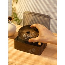 레트로 CD 플레이어 워크맨 앨범 레코드 블루투스 스피커 충전 휴대용 선물, [복고풍 나무 색상]