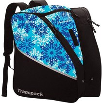 TRANSPACK Edge 주니어 프린트 방수 33L 스키 스노보드 부츠 헬멧 고글 및 기어 백팩 가방 아쿠아 눈송이, Aqua Snowflake