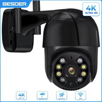 360카메라 360도 VR CCTV 3D 촬영 BESDER-4K 8MP 5MP 울트라 HD PTZ WiFi IP 카메라 AI 사람 탐지 1080P UHD 오디오 카메라 자동 추적, 8MP 4K 128G Card_EU 플러그