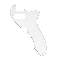 Musiclily Pro 11홀 싱글 H 기타 픽가드 USA 펜더 69 텔레 씬라인 스타일 일렉트릭 3겹 블랙, 3Ply White