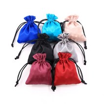 소창원단 10 개/몫 멀티 컬러 새틴 천 선물 가방 8x10 9x12cm 작은 Drawstring 파우치 사탕 매력 귀걸이 보석 포장, [02] 9x12cm 10pcs, [08] Random Mixed Colors