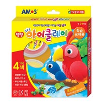 6000 아이클레이 4색 18g 금강앵무 미술 점토 아이 클레이 지 유치원 어린이집 만들기 .슬라임, 단품
