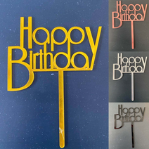 HappyBirthday글자토퍼3 해피버스데이 케이크 셀프백일상 셀프돌상 컵케익에 토퍼 꽂아서 상을 풍성하게, 핑크