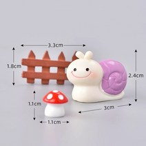 kawaii 코끼리 입상 소 돼지 개구리 오리 고슴도치 거북이 개 고양이 장식 미니 요정 정원 동물 동상 미니어처 수지 공예, 달팽이