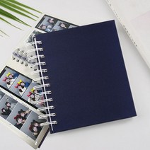 인생네컷 앨범 포토북 앨범 접착식 초음파 사진 보관 선물 사진 최대 100장보관, 네이비