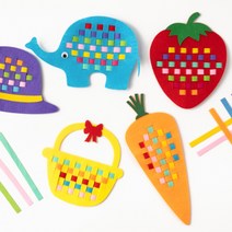 민화샵 부직포실꿰기 부직포 펠트 펠트공예 바느질 모자이크 부직포 초등만들기 바느질놀이 만들기놀이 18종, 부직포실꿰기-하트